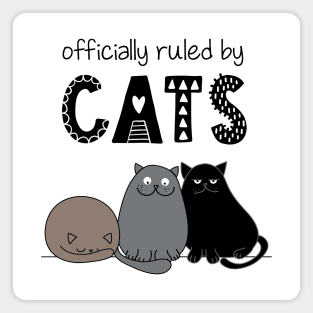 'Officially ruled by Cats' Cute Hand Drawn Style Magnet